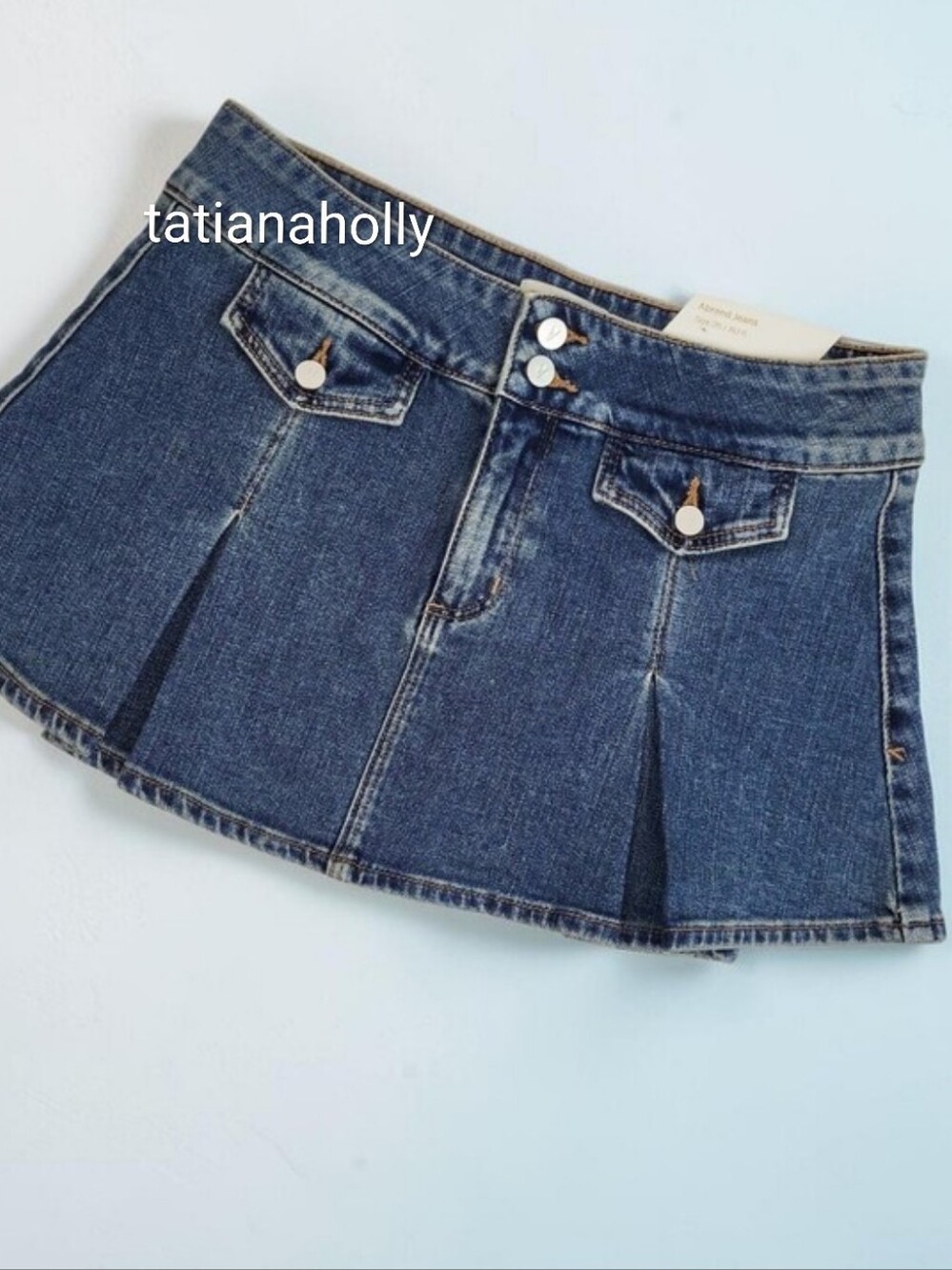 NWT Abrand Jeans Denim Micro Mini Skirt Short Pleated